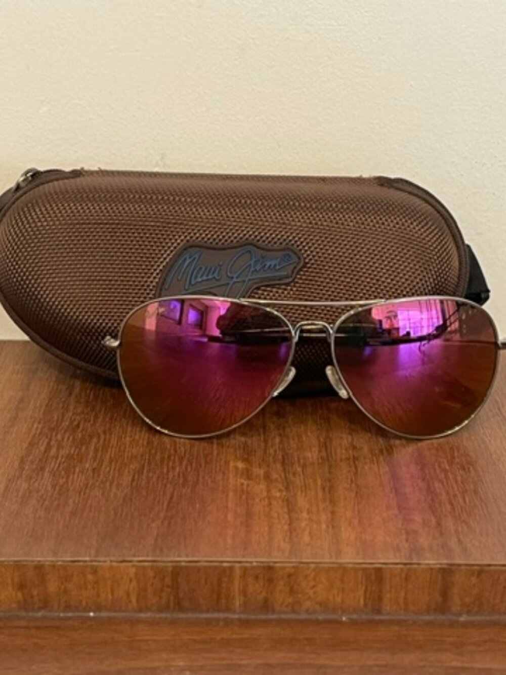 Maui Jim Mavericks MJ-264-16R Bronze Aviator Sunglasses Silver Rim, 61-14-137